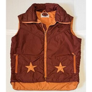 MOUNTAIN GOAT WHITE STAG - Men's VTG 70s Vest - Down Puffer Stars - Large